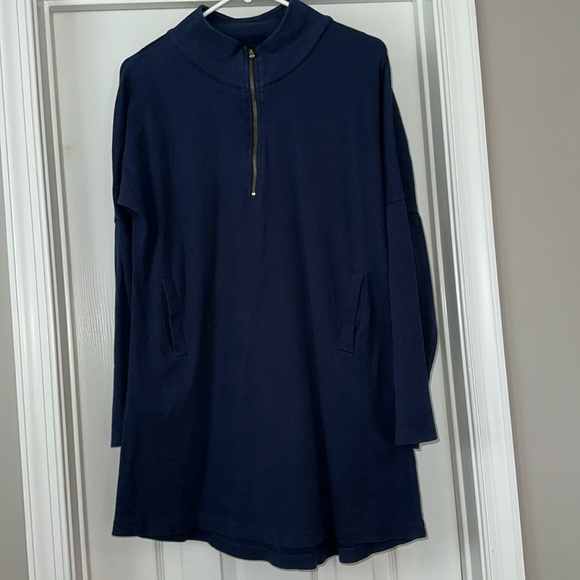 Addison Bay Dresses & Skirts - Addison Bay Navy Blue Half-Zip Tunic Dress Size Small